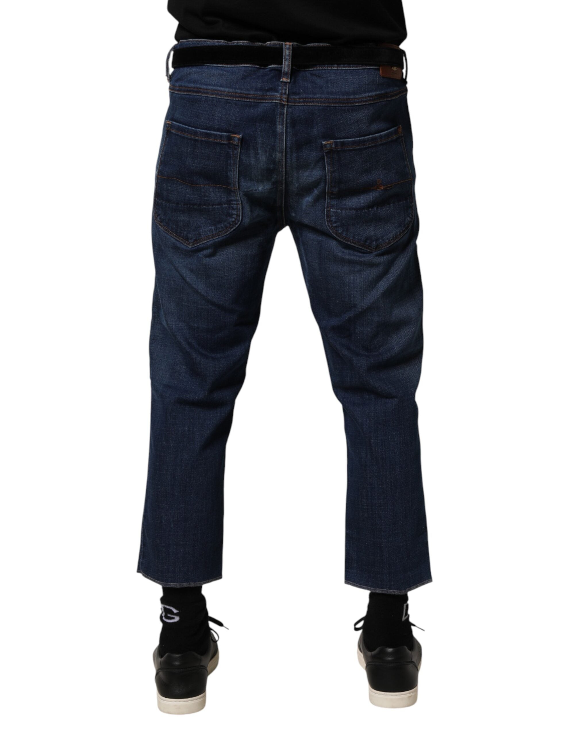 Vivienne Westwood Blue Mid Waist Cotton Men Cropped Denim Men's