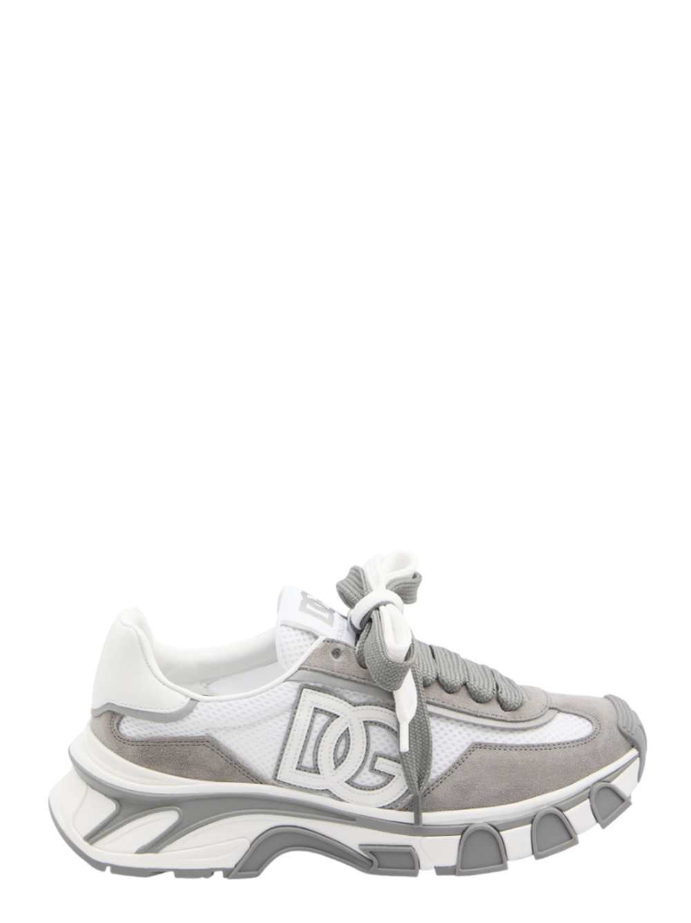 DOLCE & GABBANA Dolce & Gabbana Men Nylon And Calfskin Sneakers With Dg Patch: