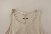 Max Mara Light Gray 100% Cotton Sleeveless Razor Back Tank Women's Top