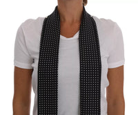 Dolce & Gabbana White Cotton Black Silk Scarf Top Women's T-shirt