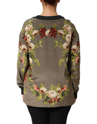 Dolce & Gabbana Enchanted Sicily Silk Crewneck Blouse Women's Sweater