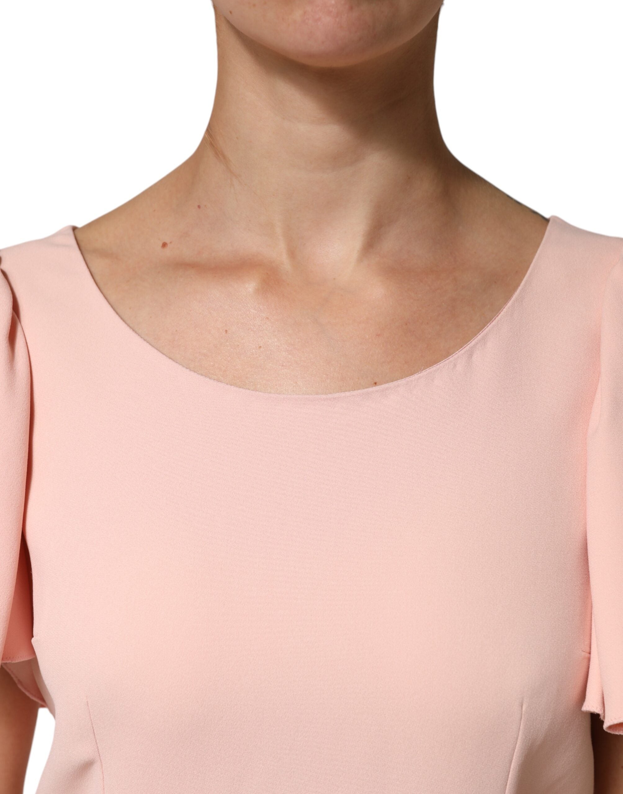 Dolce & Gabbana Pink Short Sleeves Round Neck Blouse Women's Top