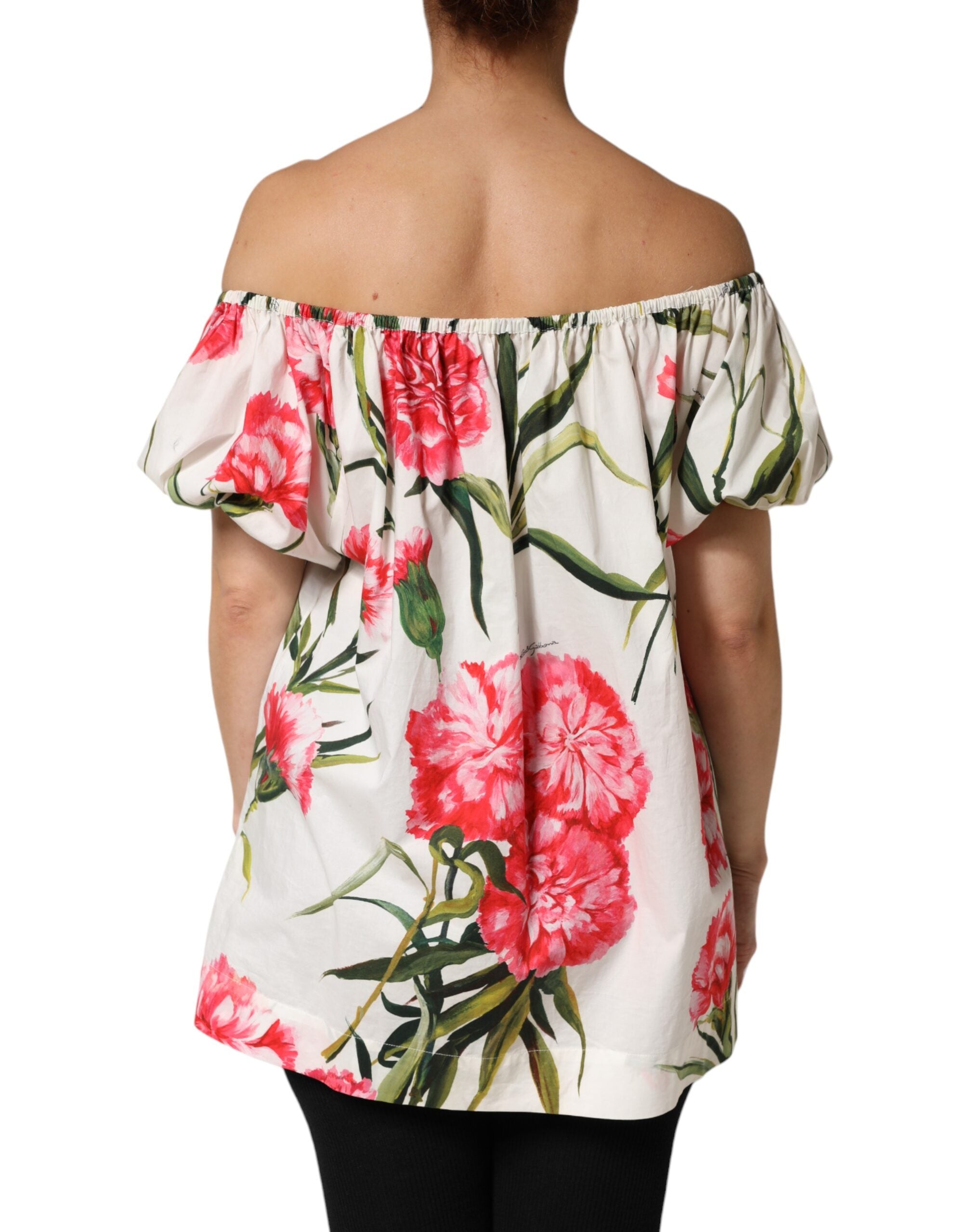 Dolce & Gabbana Multicolor Floral Off Shoulder Blouse Women's Top