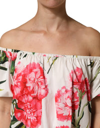 Dolce & Gabbana Multicolor Floral Off Shoulder Blouse Women's Top