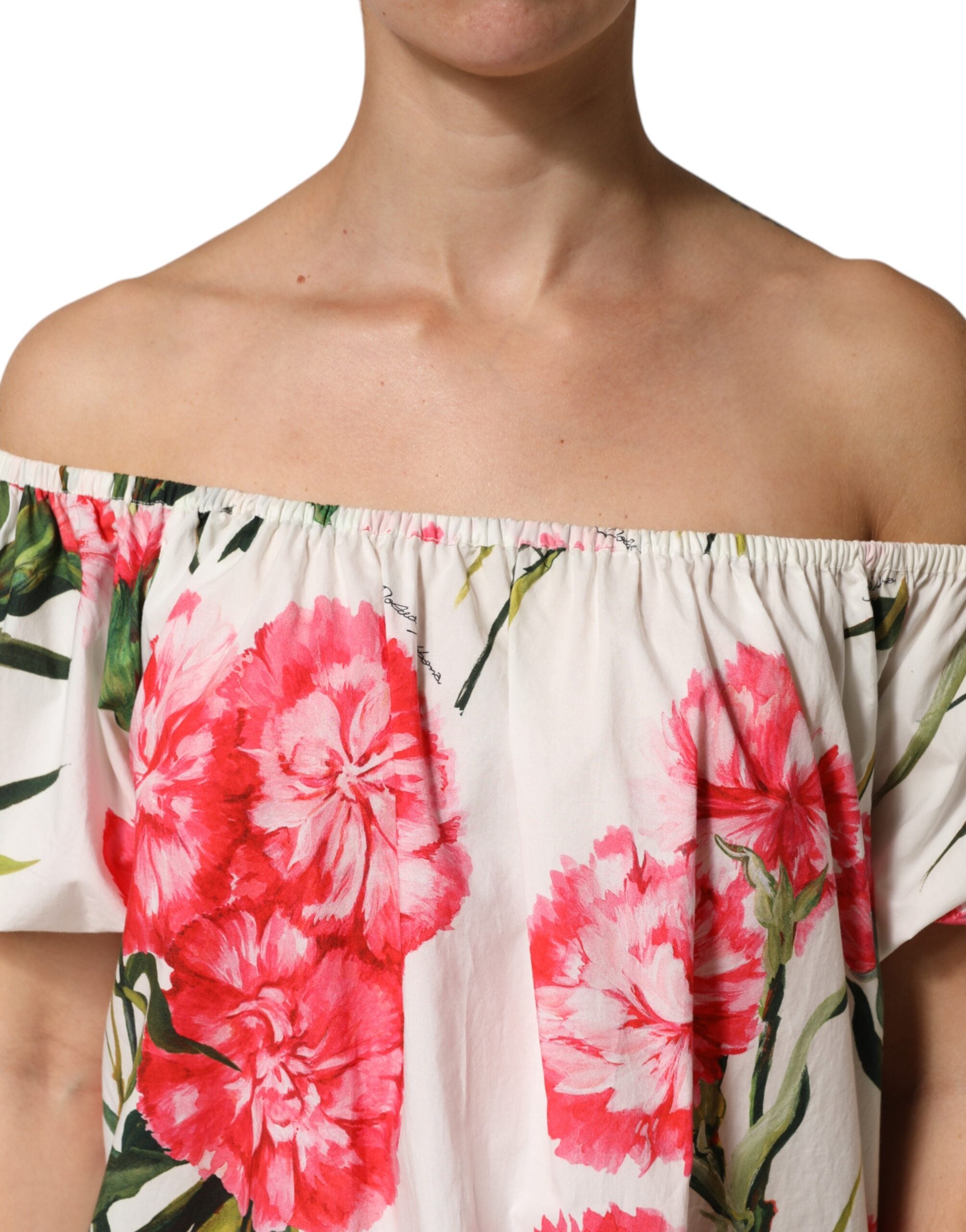Dolce & Gabbana Multicolor Floral Off Shoulder Blouse Women's Top