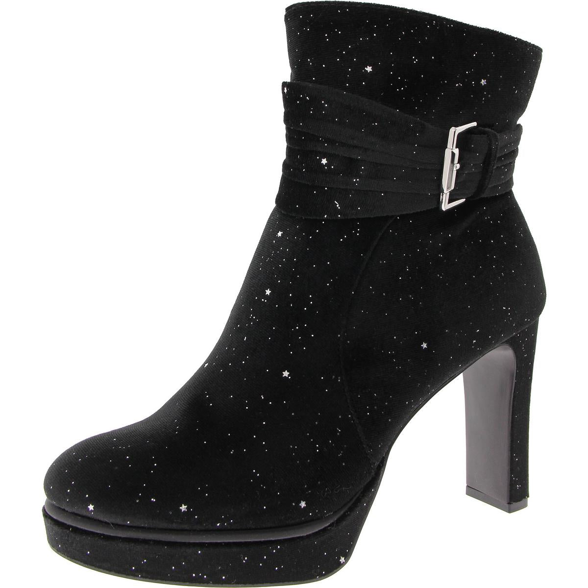 Womens Velvet Platform Ankle Boots
