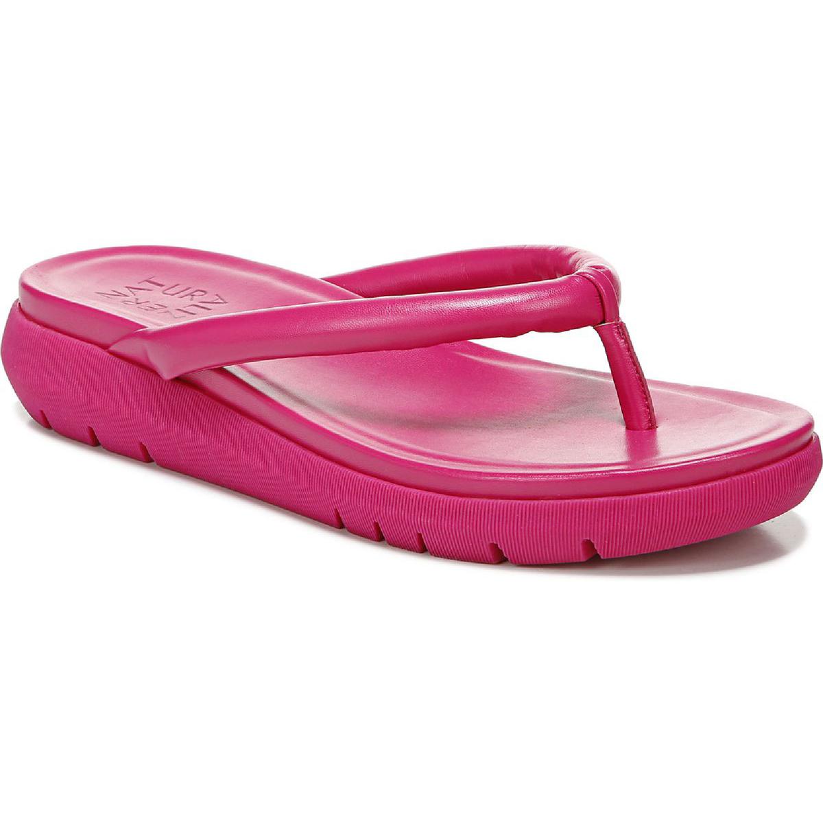 Lovelle Womens Faux Leather Slip On Wedge Sandals