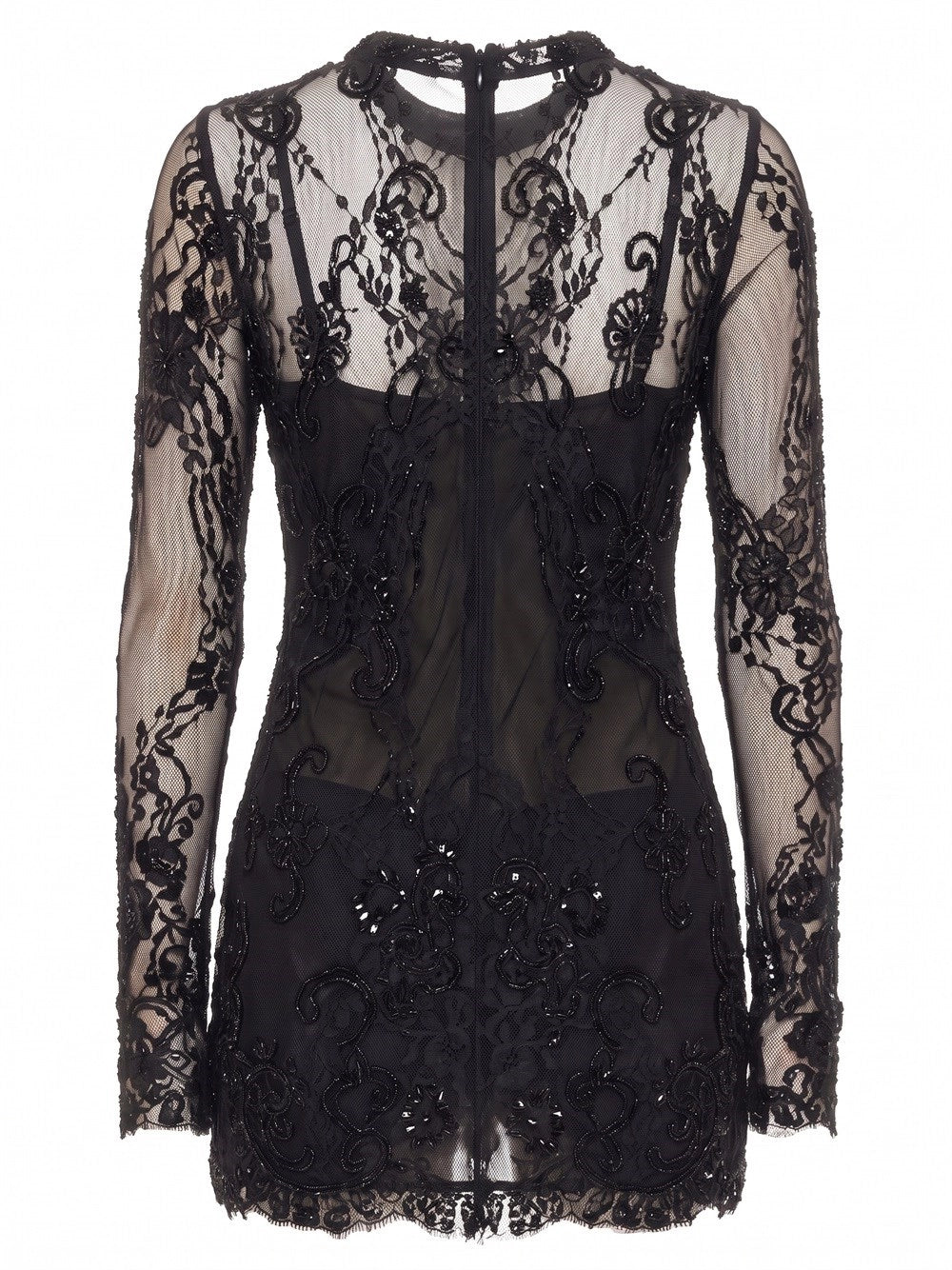 Blumarine Women Short Lace Dress With Embroidery