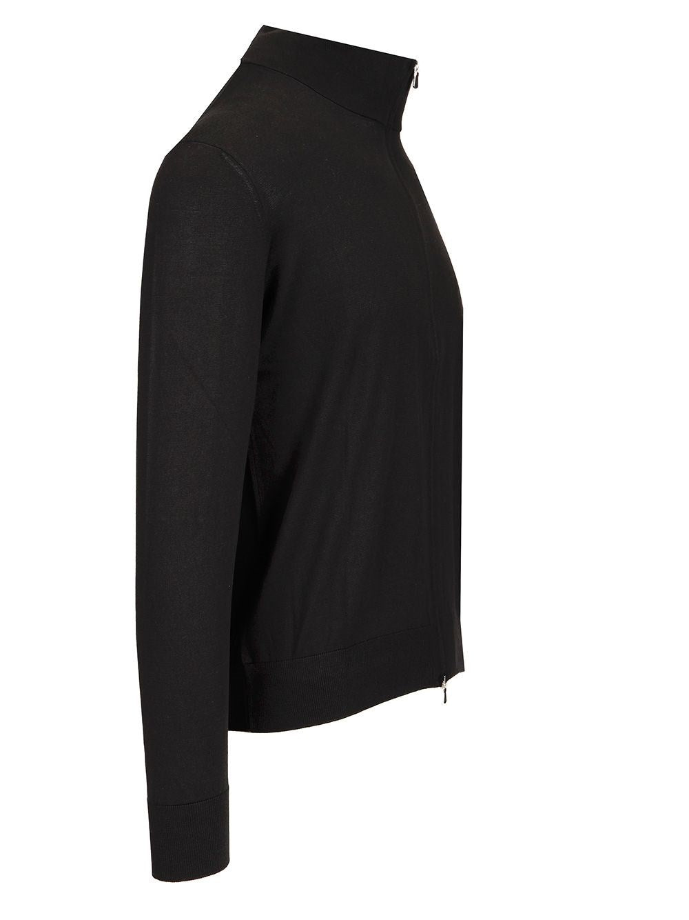 Tagliatore Tagliatore Men Cotton And Silk High Neck Zip Sweater