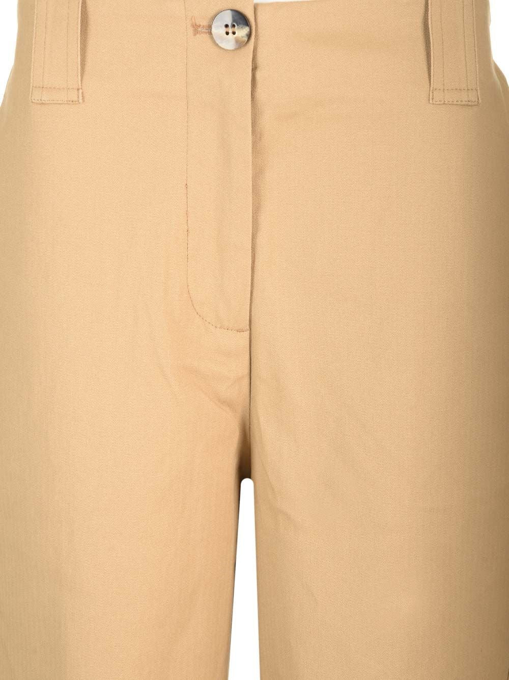 Ganni Women Cotton Canvas Cargo Trousers