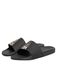 Dolce & Gabbana Dolce & Gabbana Black Leather Slides Sandals Beachwear Men's Shoes