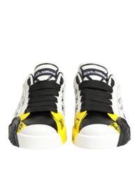 Dolce & Gabbana Multicolor Leather Graffiti Low Top Sneakers Men's Shoes