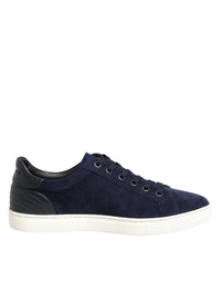 Dolce & Gabbana Blue Leather Suede Low Top Sneakers Men's Shoes