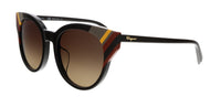 Salvatore Ferragamo Dark Brown Round SF883SA 208 Sunglasses