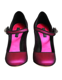 Dolce & Gabbana Pink Strass Mary Janes Heels Pumps Women's Shoes