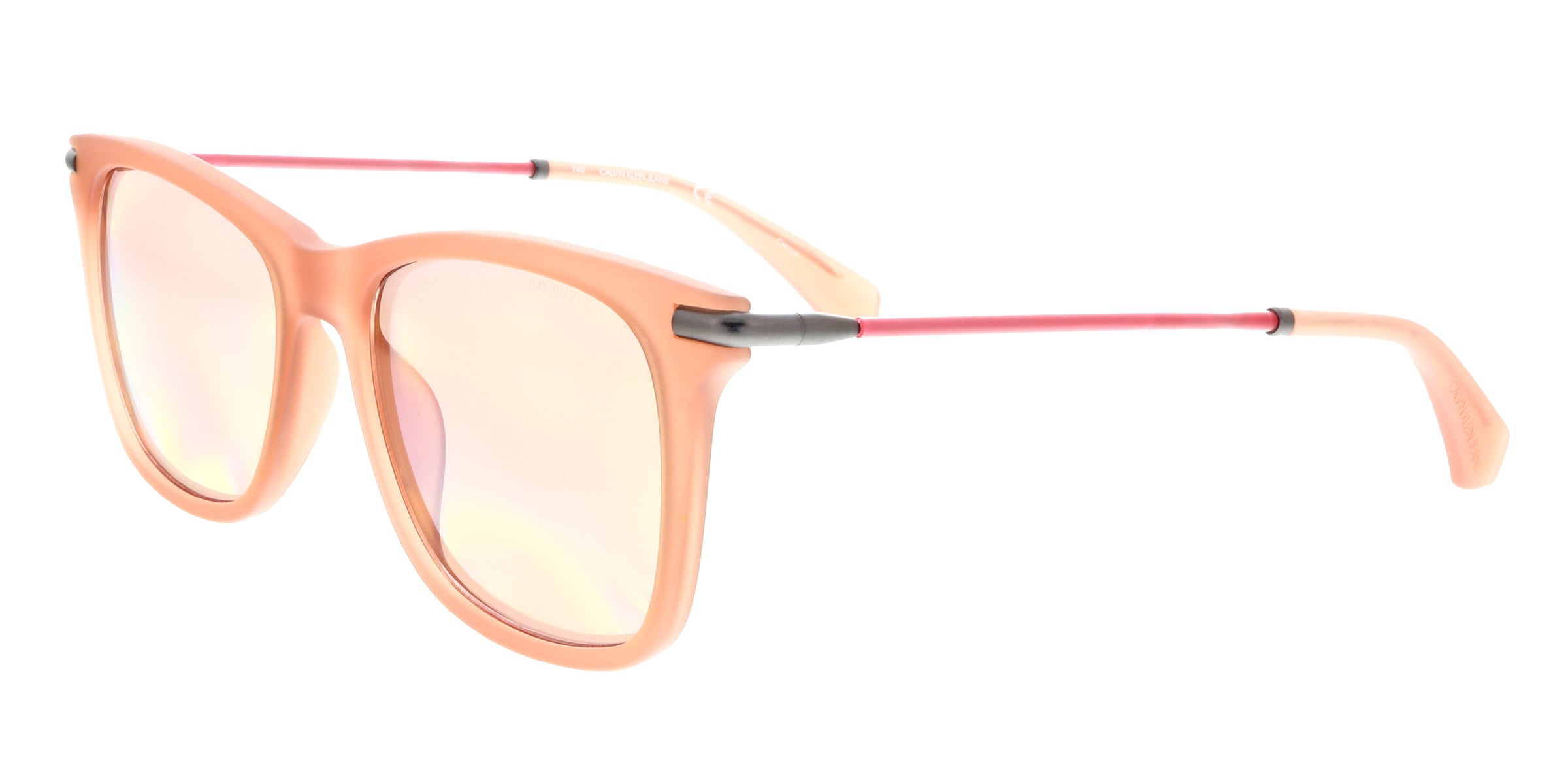 Calvin Klein Matte Peach Round CKJ512S 650 Sunglasses