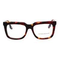 Victoria Beckham Eyeglasses Square Full Rim, Havana Red Frame and Clear Demo Lenses Lens VB2628609