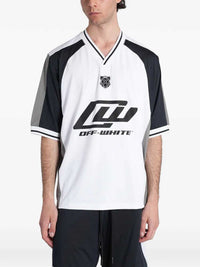 Off White Men V-Neck T-Shirt With Logo Print