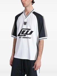 Off White Men V-Neck T-Shirt With Logo Print
