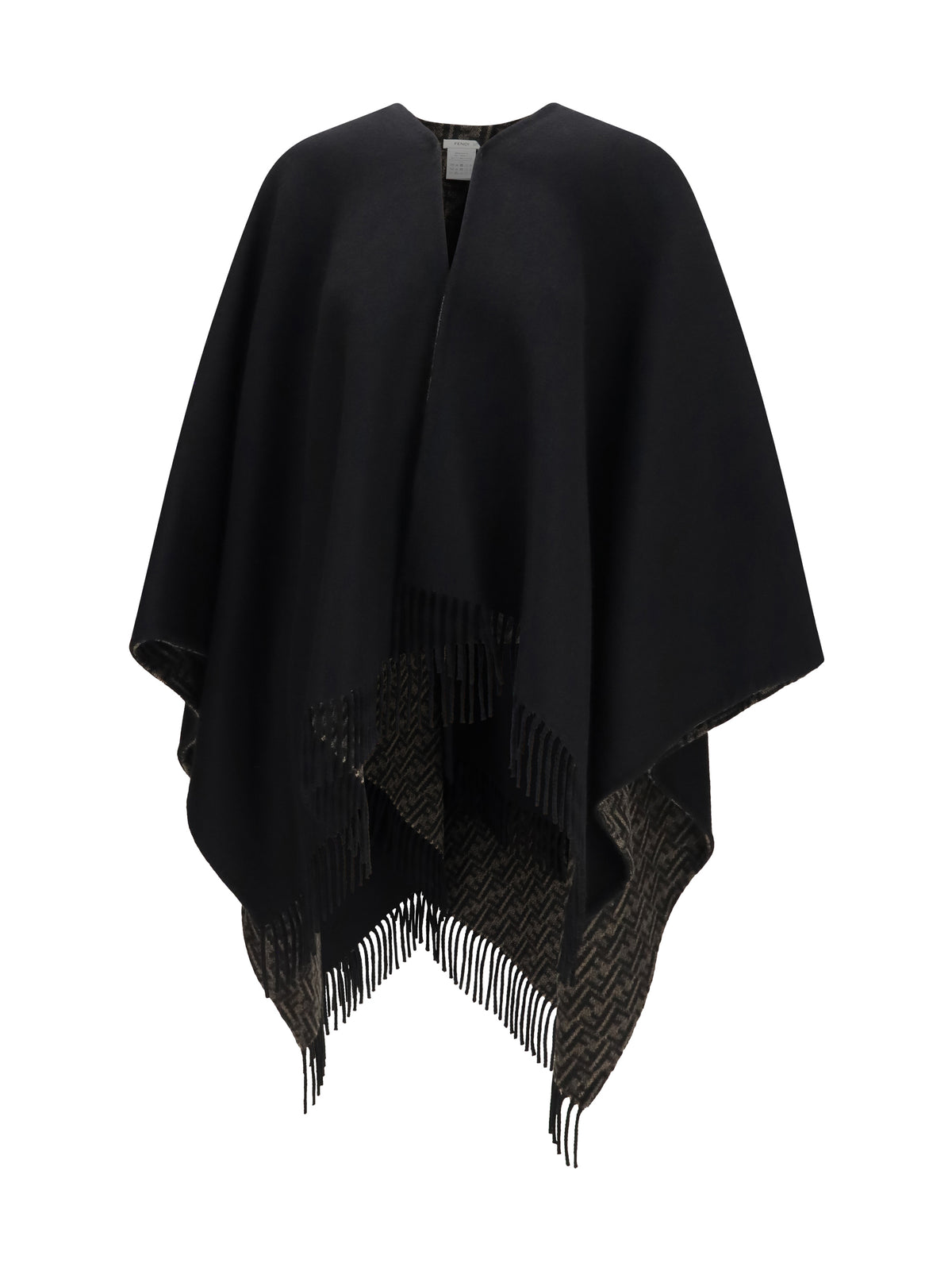 Fendi Women Ff Zucca Wool And Cashmere Poncho