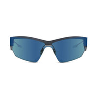 Givenchy Givenchy Sunglasses Shield Semi Rim, Silver Frame and Blue Mirror Lens GV40100U16X