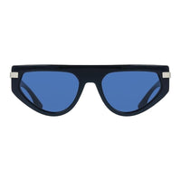 Victoria Beckham Sunglasses Rectangle Full Rim, Metallic Midnight Blue Frame and Blue Lens VB685S415