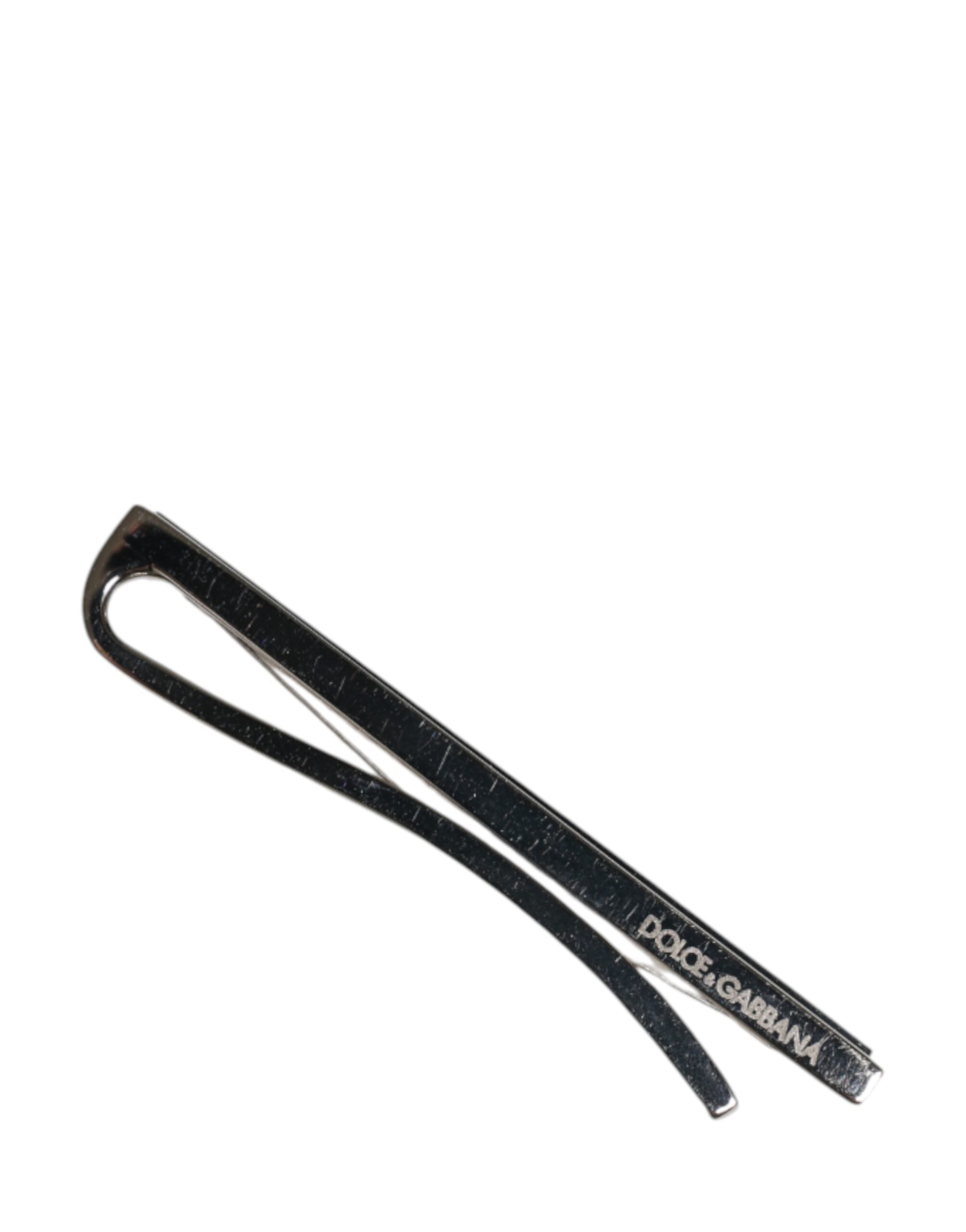 Dolce & Gabbana Dolce & Gabbana Silver Tone Brass Logo Branded Men Accessory Tie Clip Men's Bar