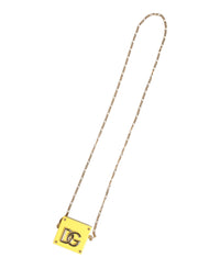 Dolce & Gabbana Dolce & Gabbana Yellow DG Logo Plaque Cover Gold Chain Airpods Women's Case