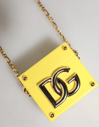Dolce & Gabbana Dolce & Gabbana Yellow DG Logo Plaque Cover Gold Chain Airpods Women's Case