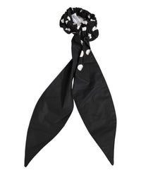 Dolce & Gabbana Dolce & Gabbana Black Cotton Polka Dot Scarf Tie Accessory Hair Women's Scrunchie