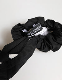 Dolce & Gabbana Dolce & Gabbana Black Cotton Polka Dot Scarf Tie Accessory Hair Women's Scrunchie
