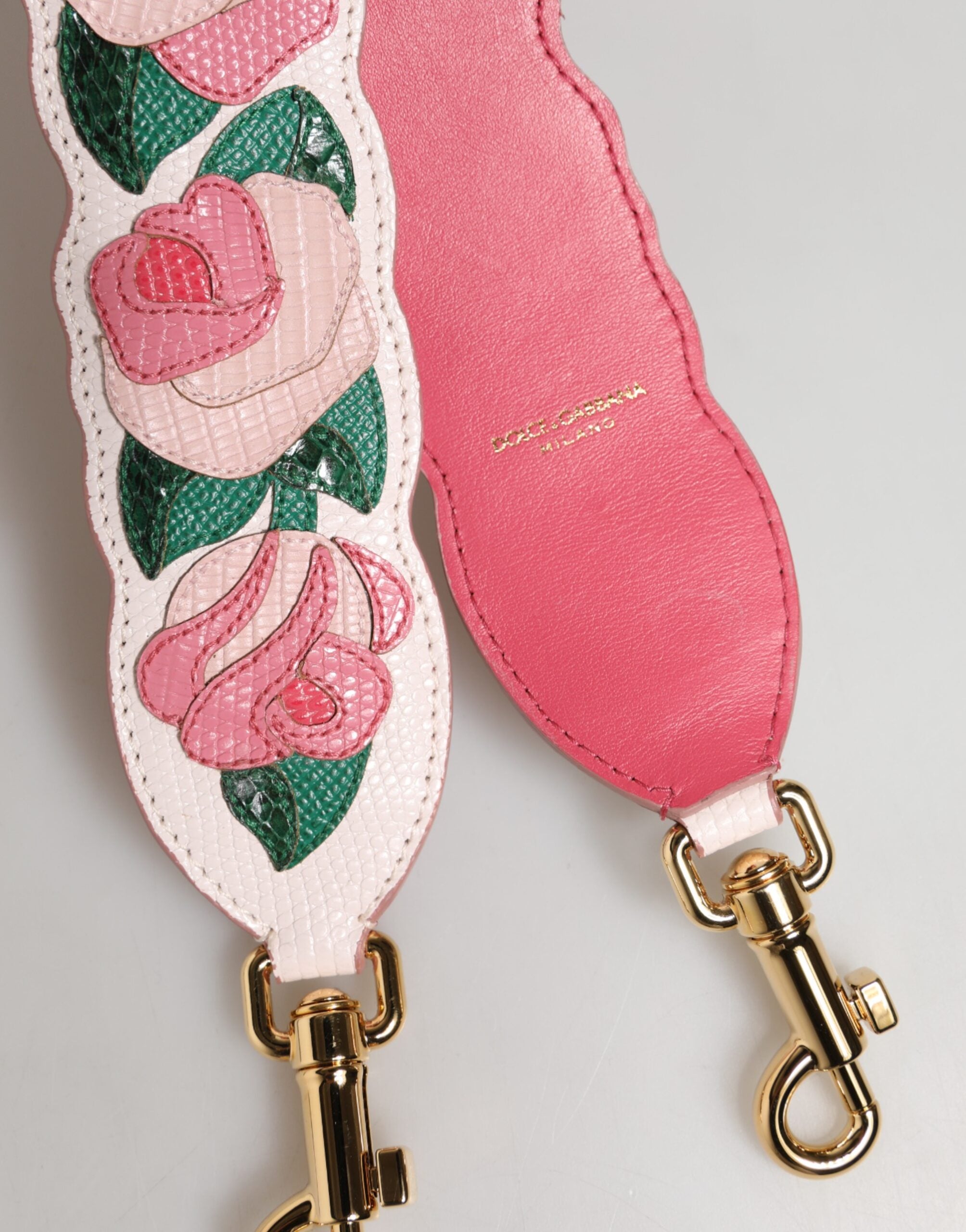 Dolce & Gabbana Dolce & Gabbana Strap White Floral Calf Leather Bag Accessory Women's Shoulder