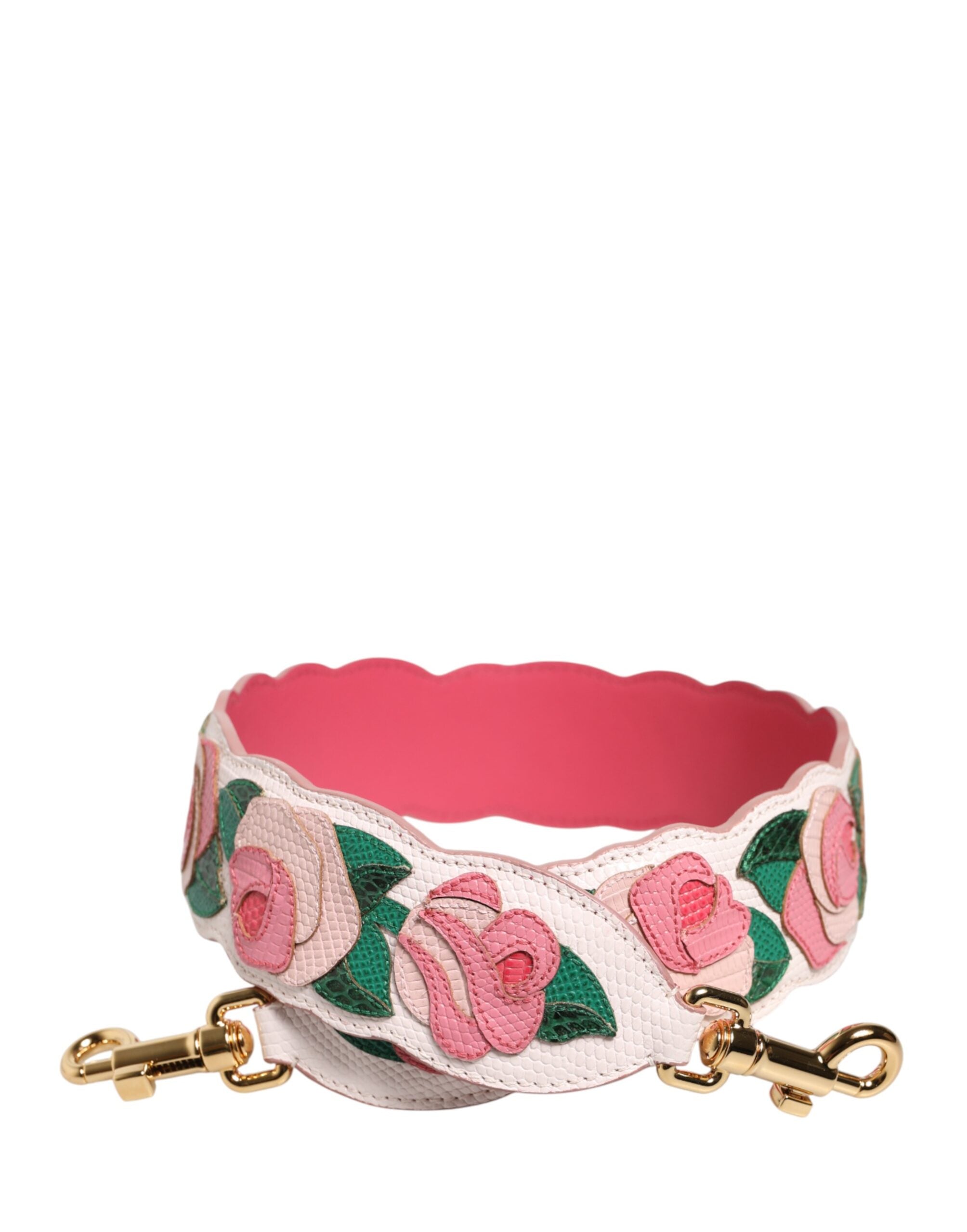 Dolce & Gabbana Dolce & Gabbana Strap White Floral Calf Leather Bag Accessory Women's Shoulder