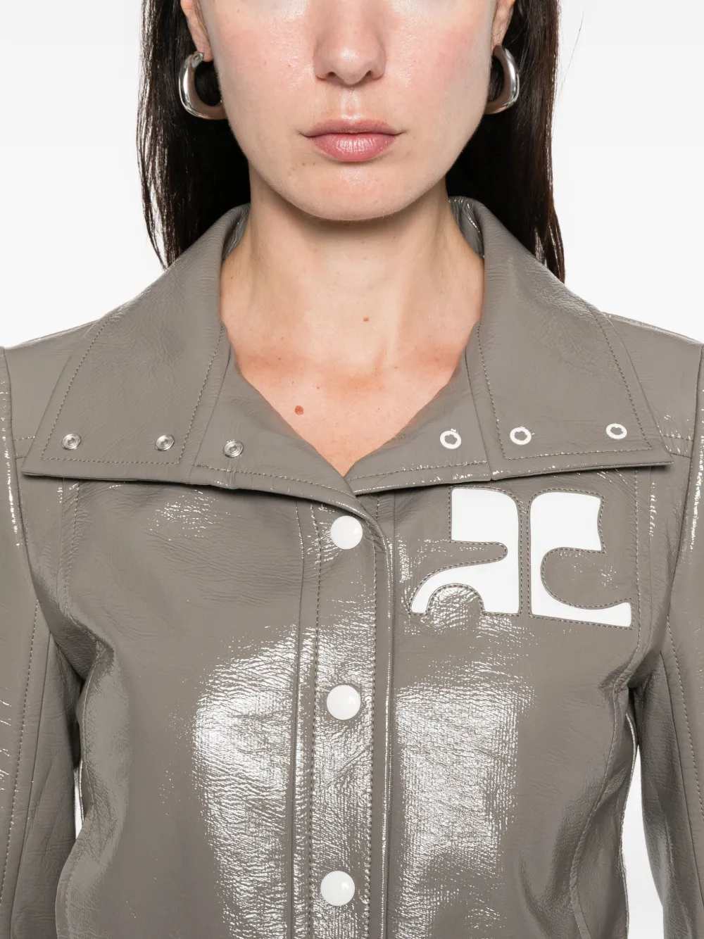 COURREGES Courreges Women Re-Edition Cropped Vinyl Jacket