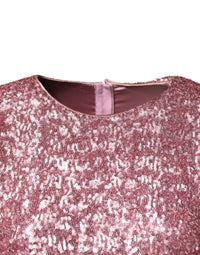 Dolce & Gabbana Pink Sequinned Mermaid Long Gown Women's Dress