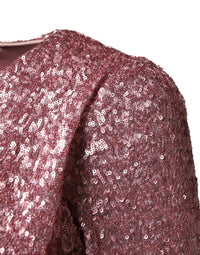 Dolce & Gabbana Pink Sequinned Mermaid Long Gown Women's Dress