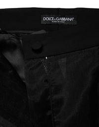 Dolce & Gabbana Black High Waist Tulle Wool Trouser Women's Pants