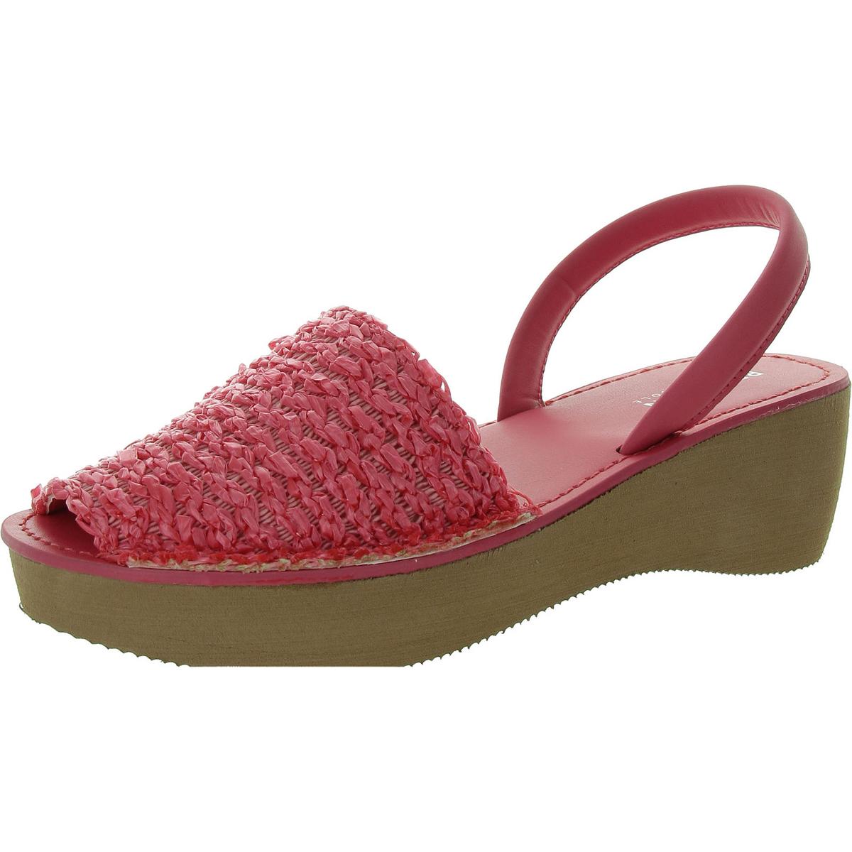 Fine Glass Weave Womens Woven Wedge Slingback Sandals