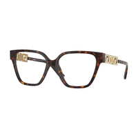 Versace Eyeglasses Geometric Full Rim, Transparent Red Frame and Clear Demo Lenses Lens VE3358B5476