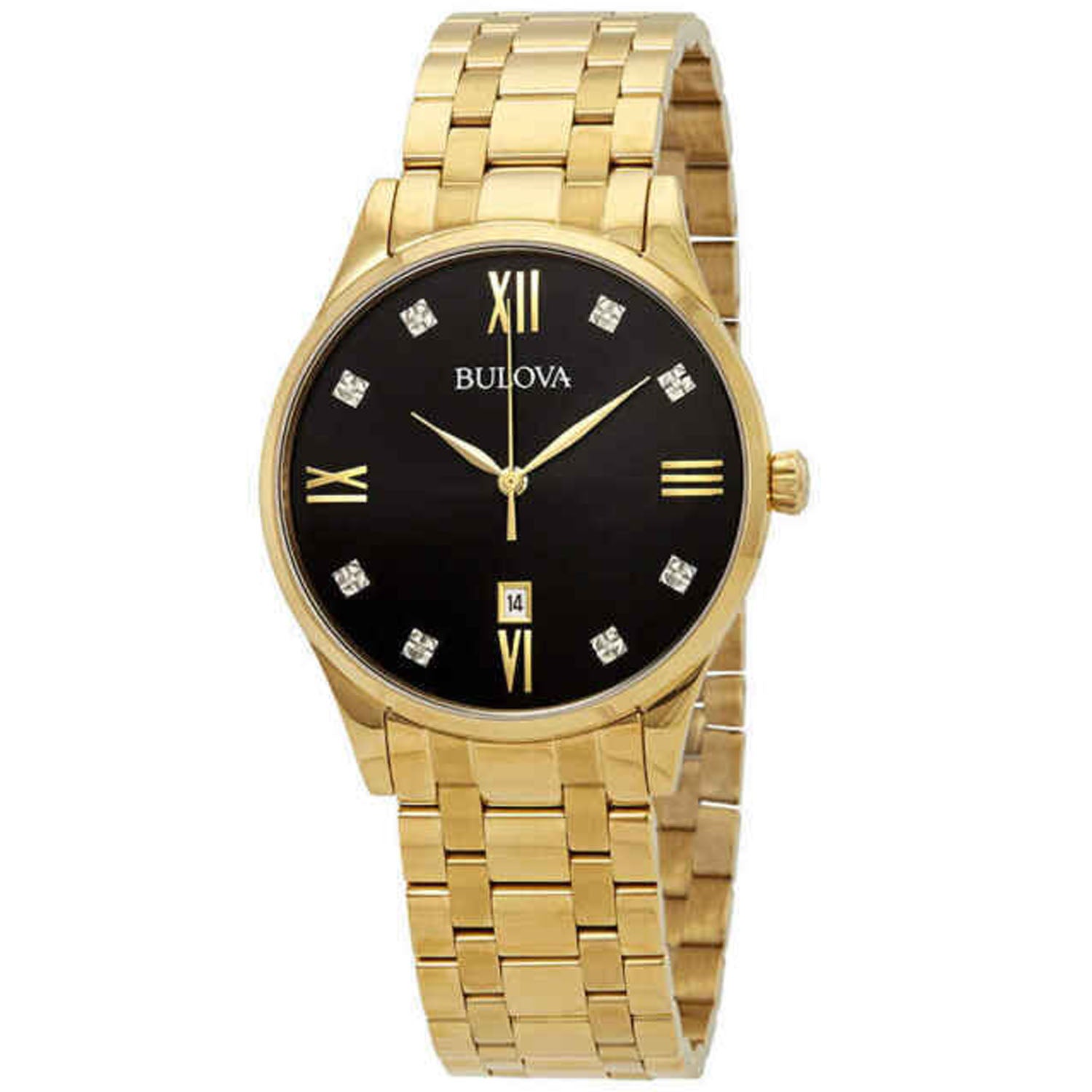 Bulova Men's Classic Black Dial Watch - 97D108 Black