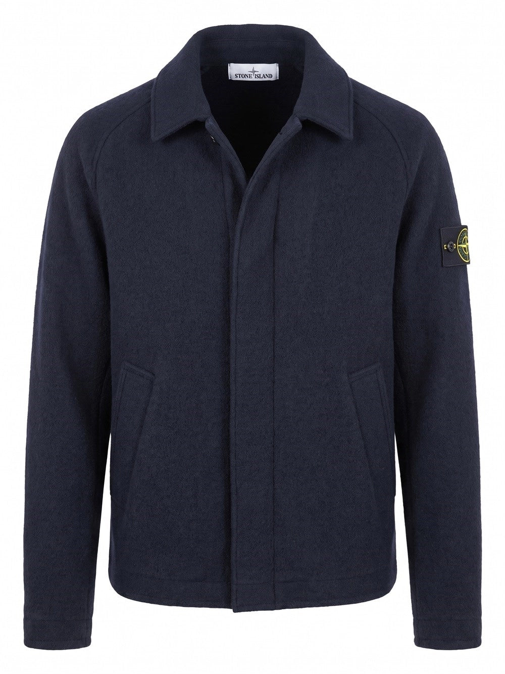 Stone Island Men Felted Rws Wool Cardigan