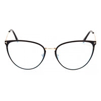 Tom Ford Eyeglasses Cat Eye Full Rim, Matte Brown Frame and Clear Blue Light Block Lens FT5840-B046