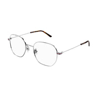 Gucci Gucci Eyeglasses Square Full Rim, Shiny Silver Frame and Clear Demo Lens Lens GG1125OA003