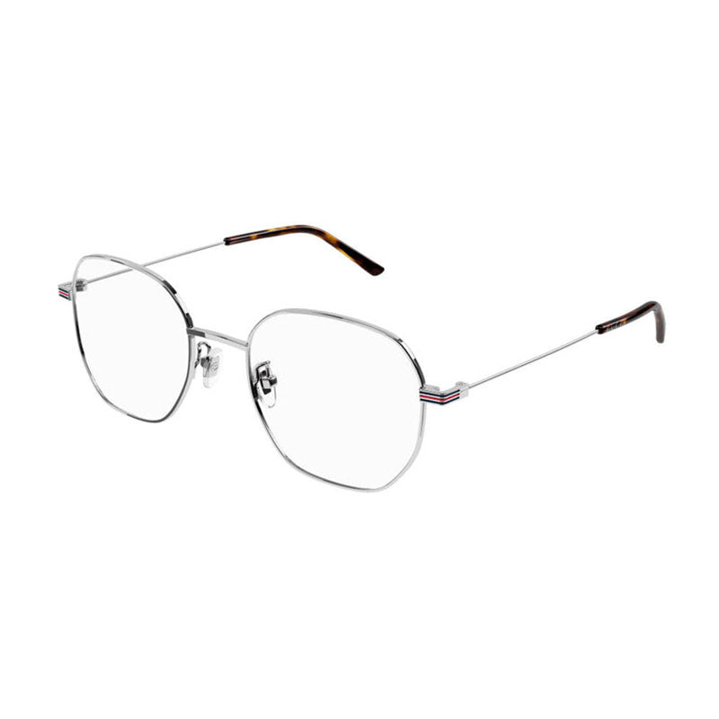 Gucci Gucci Eyeglasses Square Full Rim, Shiny Silver Frame and Clear Demo Lens Lens GG1125OA003