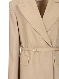 Sportmax Women Long Double-Breasted Wool Blazer