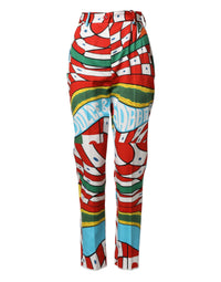 Dolce & Gabbana Multicolor Geometric Pattern Straight Women's Pants