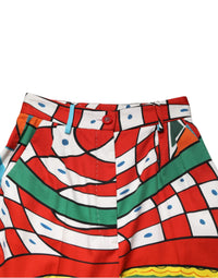 Dolce & Gabbana Multicolor Geometric Pattern Straight Women's Pants