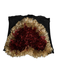 Dolce & Gabbana Black Gold Heart Bustier Corset Tinsel Women's Top