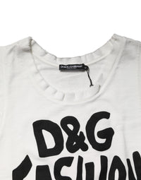 Dolce & Gabbana White Graphic CrewNeck Sleeveless Tank Women's T-shirt