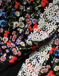 Dolce & Gabbana Black Floral Lace Cotton HighWaist Mini Women's Skirt